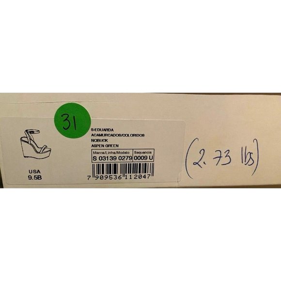 NIB SCHUTZ EDUARDA WEDGE SANDALS IN ASPEN GREEN SZ:9.5  NWT - Picture 13 of 13
